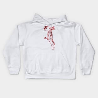 Axolotl - Maroon Kids Hoodie